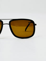 JM40051107 brown gold retro polarised sunglass