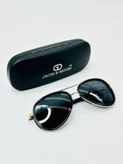 JM40179307 black gold aviator sunglass