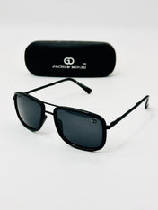 JM40051107 black rectangle polarised sunglass