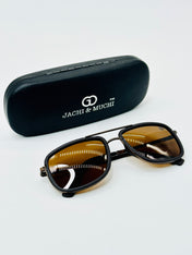 JM40051107 brown gold retro polarised sunglass