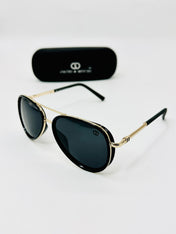 JM40179307 black gold aviator sunglass