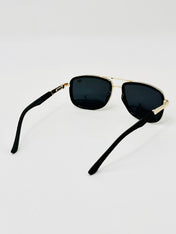 JM40177807 retro black gold polarised sunglass