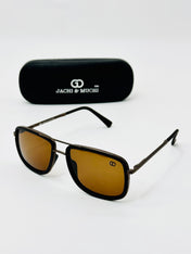 JM40051107 brown gold retro polarised sunglass