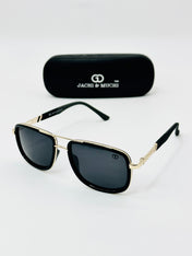 JM40177807 retro black gold polarised sunglass